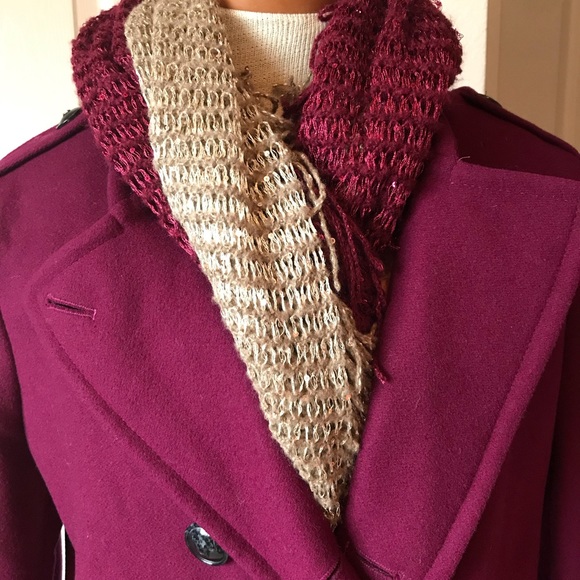 Double-breasted Wool Raspberry Jacket Lined in Leopard Print Like New Sz Med - Picture 7 of 16